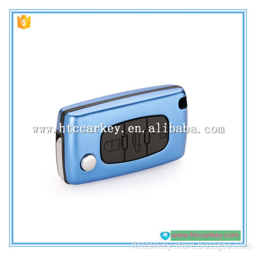 Auto flip Key Shell for peugeot 3 button best price car key case with boot button